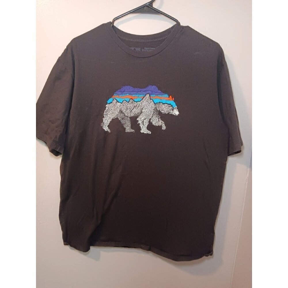 Patagonia Organic T-Shirt Logo Grizzly Bear Men’s Size Medium